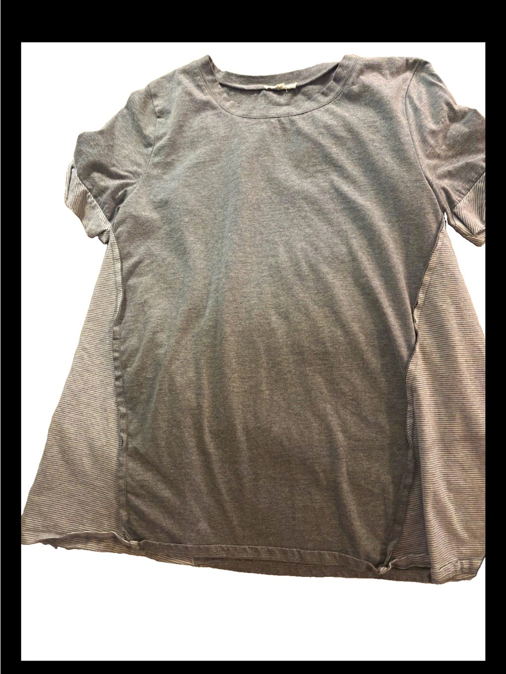 easel Gray Panel Short Sleeve Top